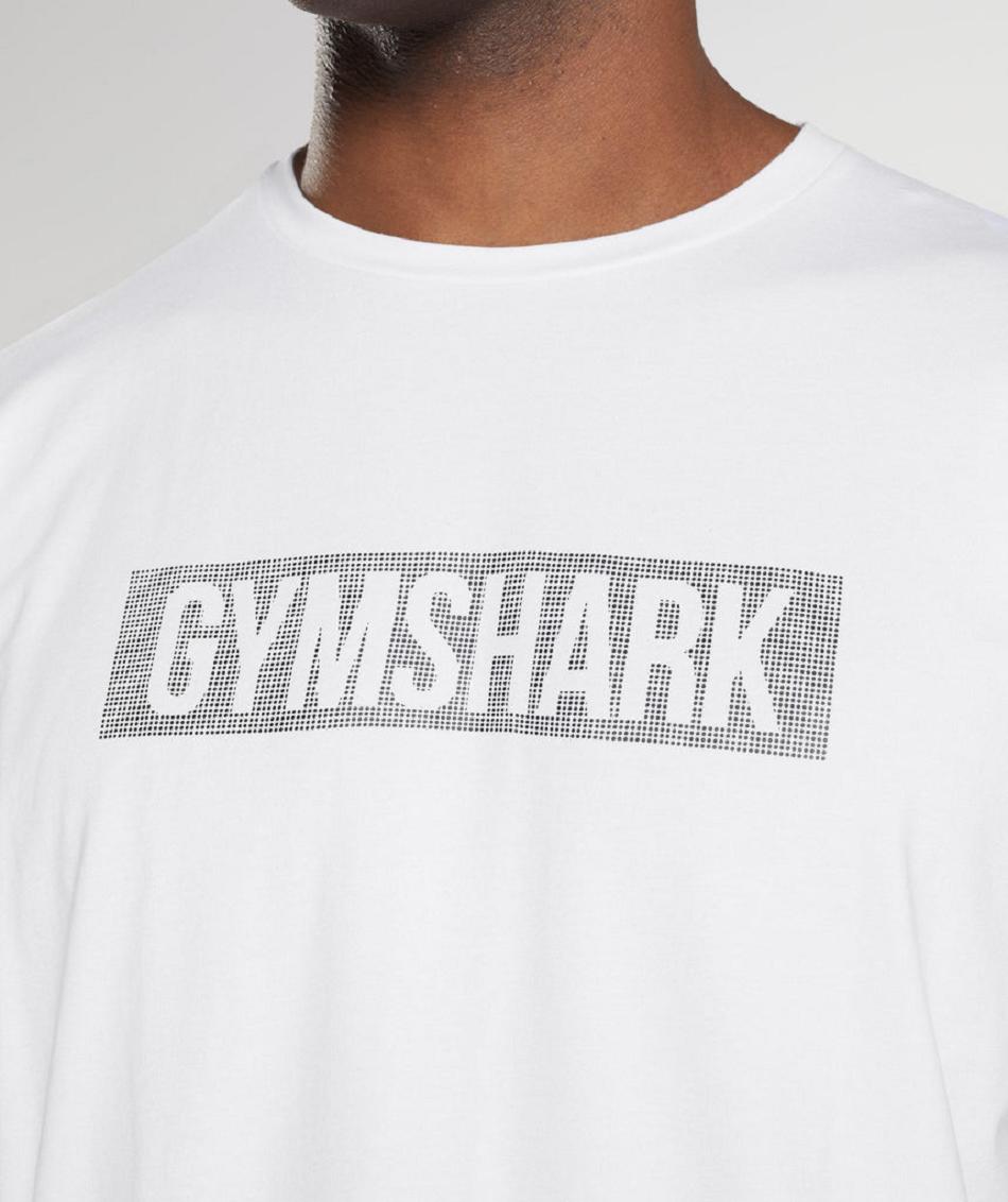 Gymshark Block Muške T Shirts Bijele | HR 2490OKI